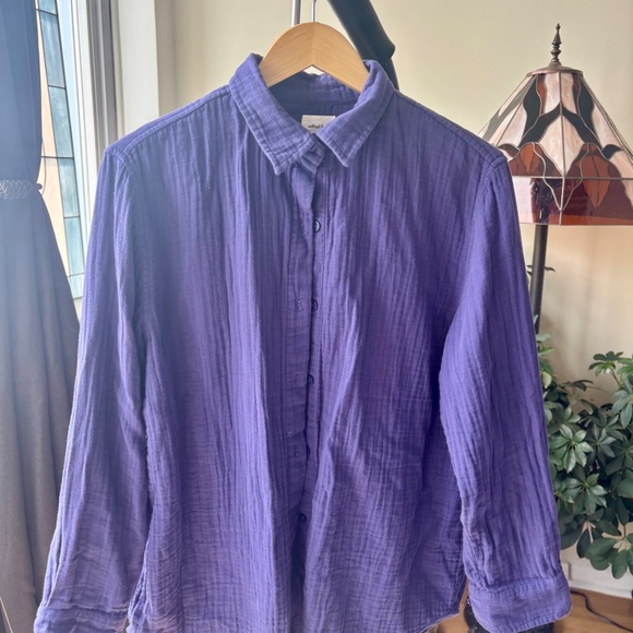 Aritzia Tna Airplush Cotton Sail Shirt Small - Picture 1 of 4